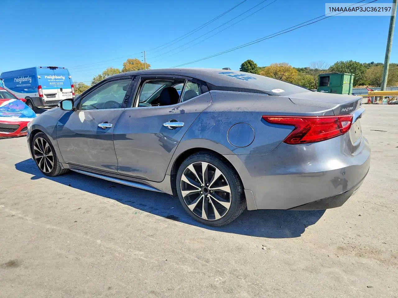 2018 NISSAN MAXIMA VIN 1N4AA6AP3JC362197 — фото 2