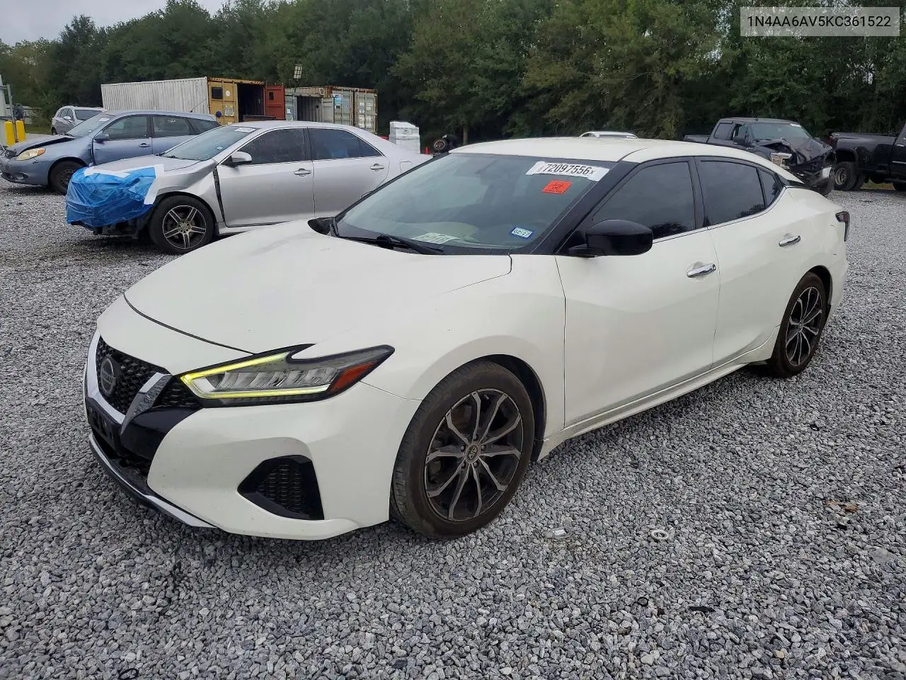 NISSAN MAXIMA 2019, VIN 1N4AA6AV5KC361522