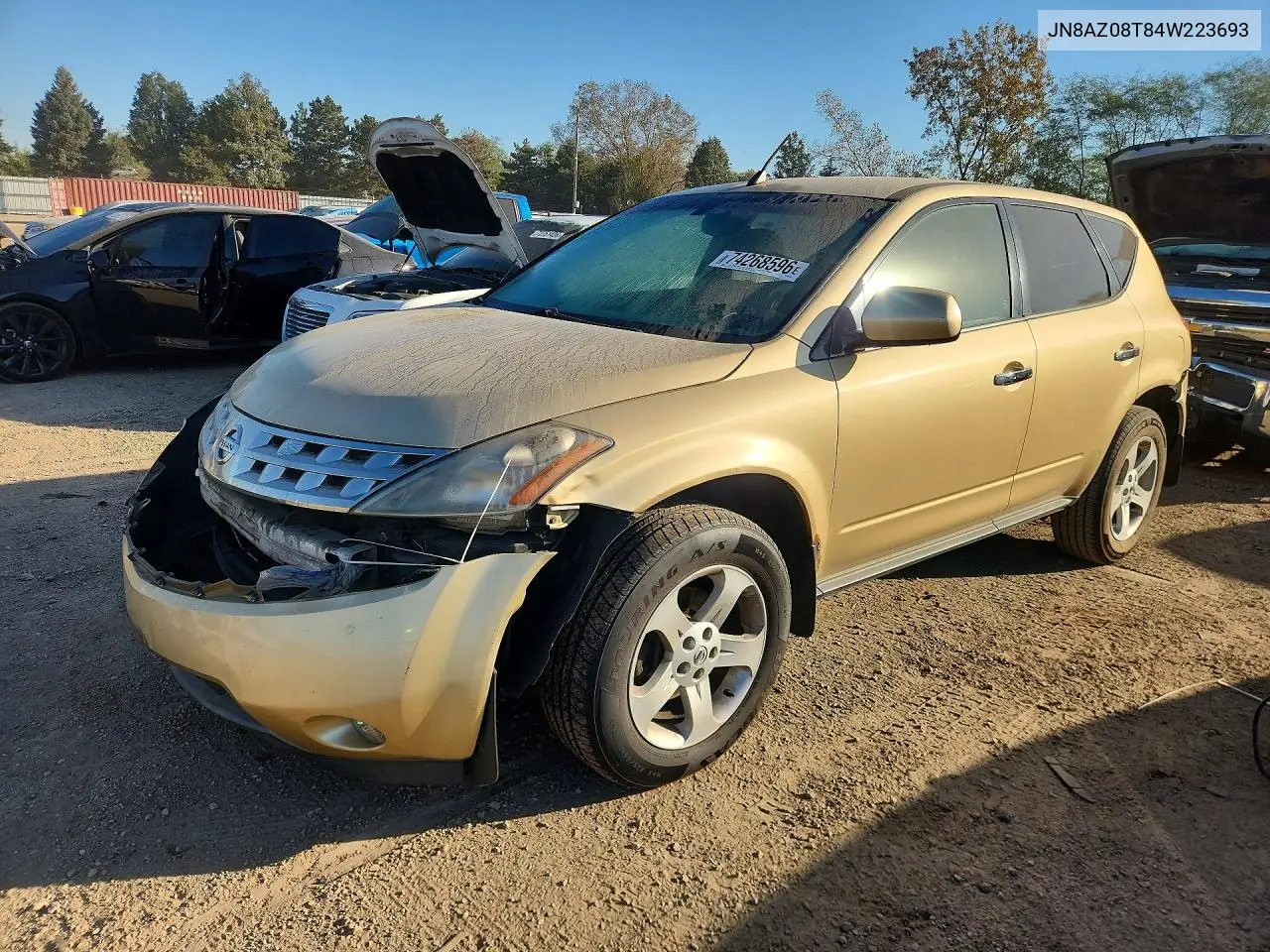 NISSAN MURANO 2004, VIN JN8AZ08T84W223693