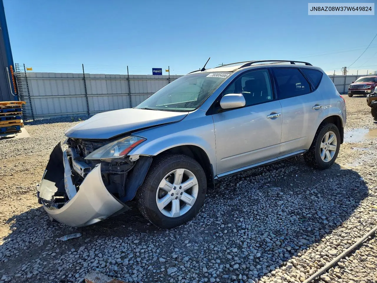 NISSAN MURANO 2007, VIN JN8AZ08W37W649824