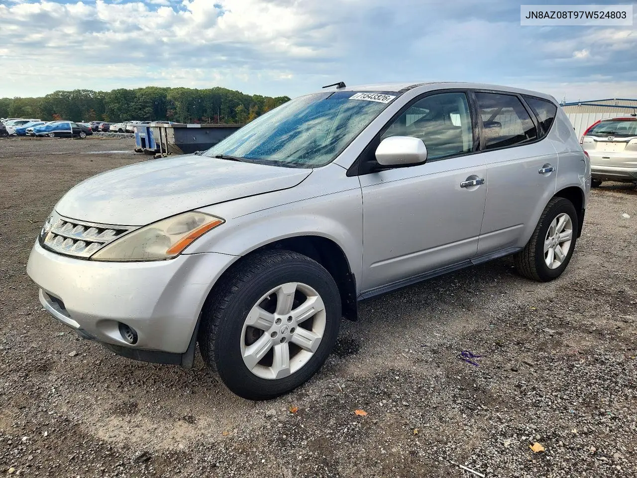NISSAN MURANO 2007, VIN JN8AZ08T97W524803