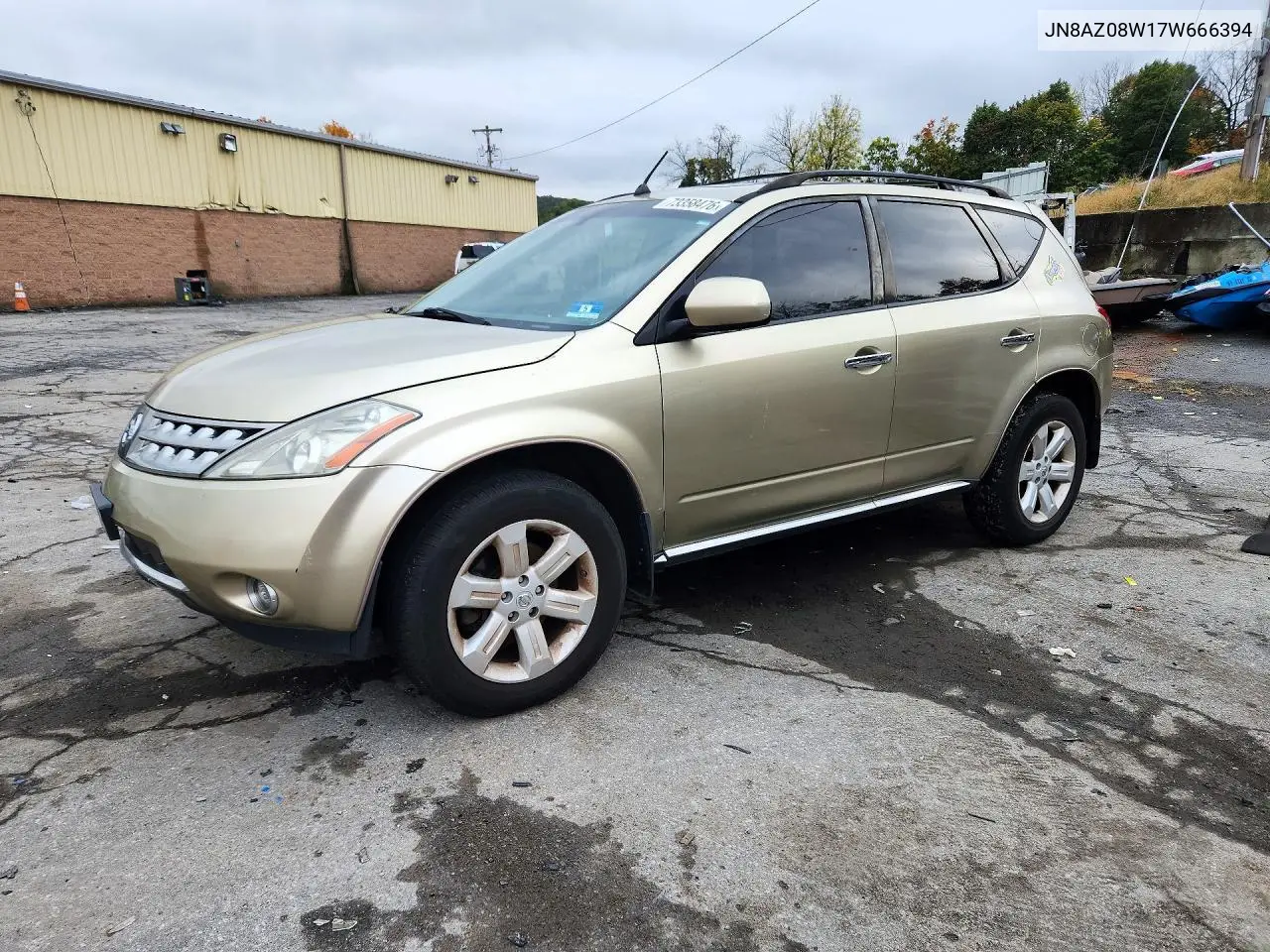 NISSAN MURANO 2007, VIN JN8AZ08W17W666394