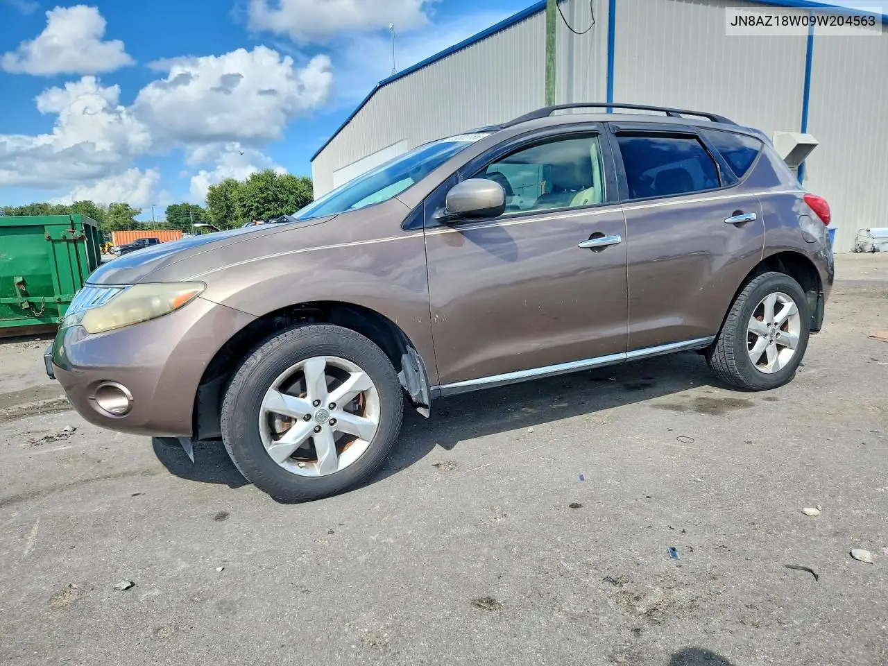 NISSAN MURANO 2009, VIN JN8AZ18W09W204563