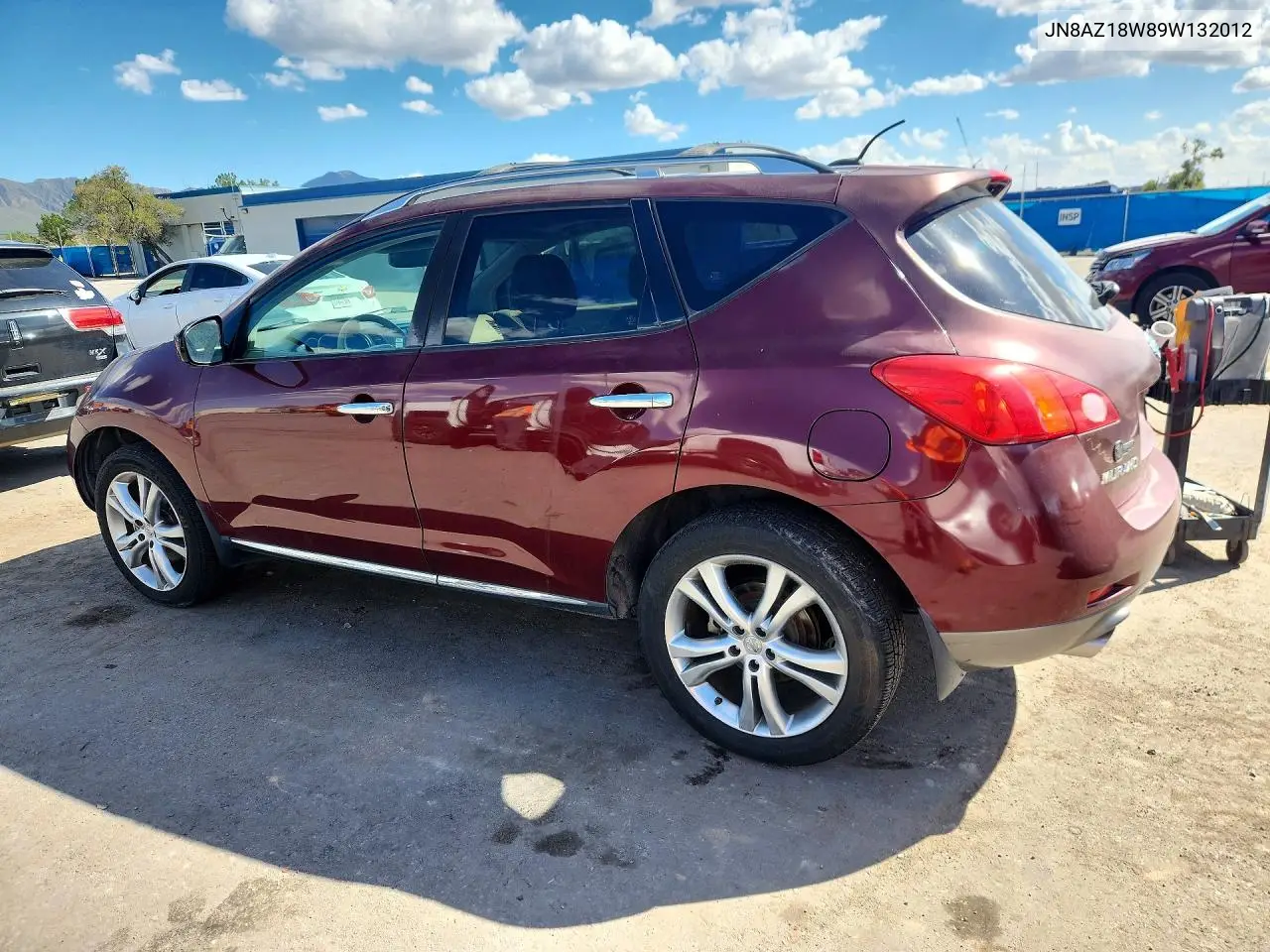 2009 NISSAN MURANO VIN JN8AZ18W89W132012 — фото 2