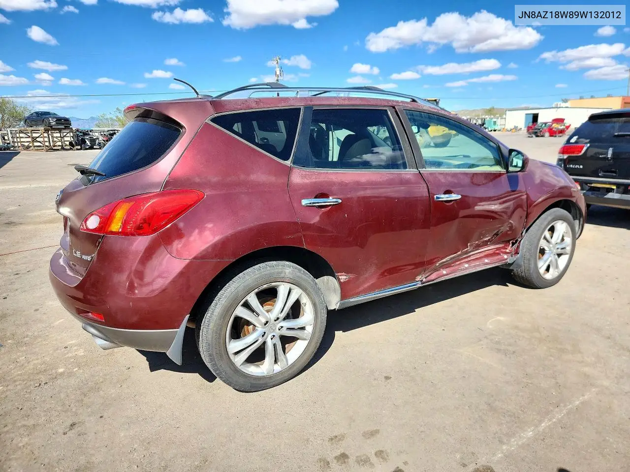 2009 NISSAN MURANO VIN JN8AZ18W89W132012 — фото 3