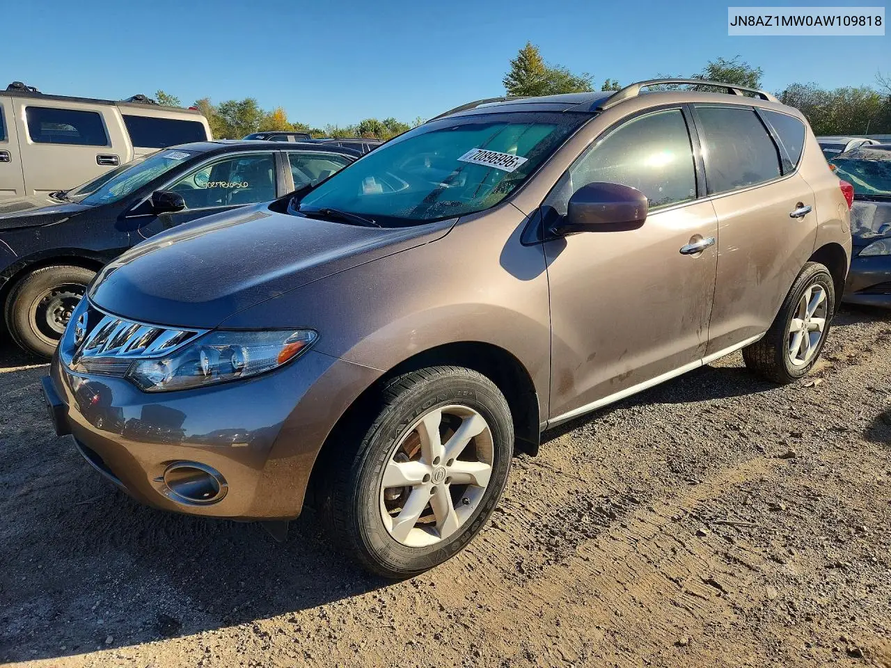 NISSAN MURANO 2010, VIN JN8AZ1MW0AW109818