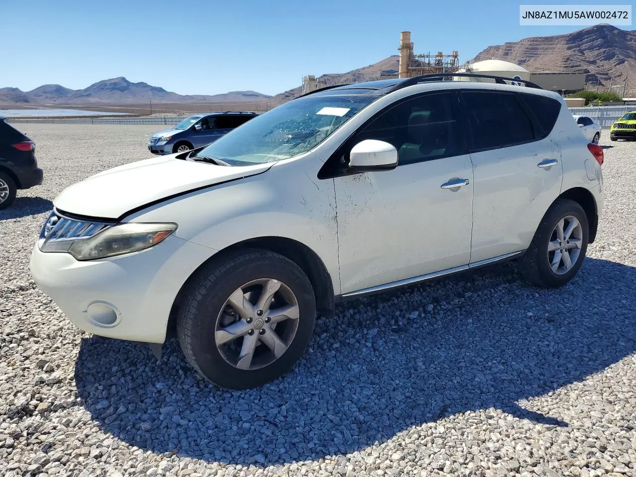 NISSAN MURANO 2010, VIN JN8AZ1MU5AW002472