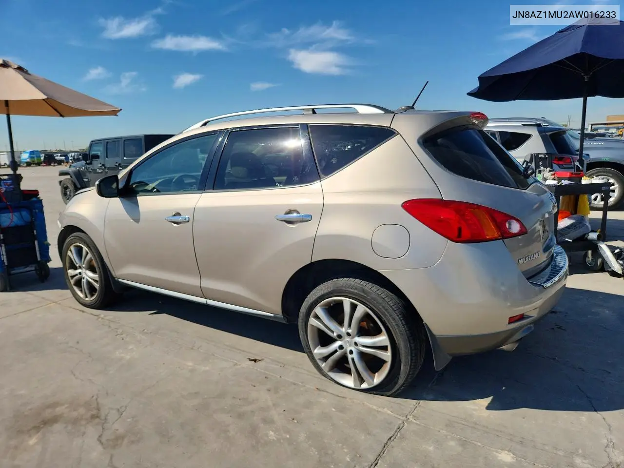 2010 NISSAN MURANO VIN JN8AZ1MU2AW016233 — фото 2