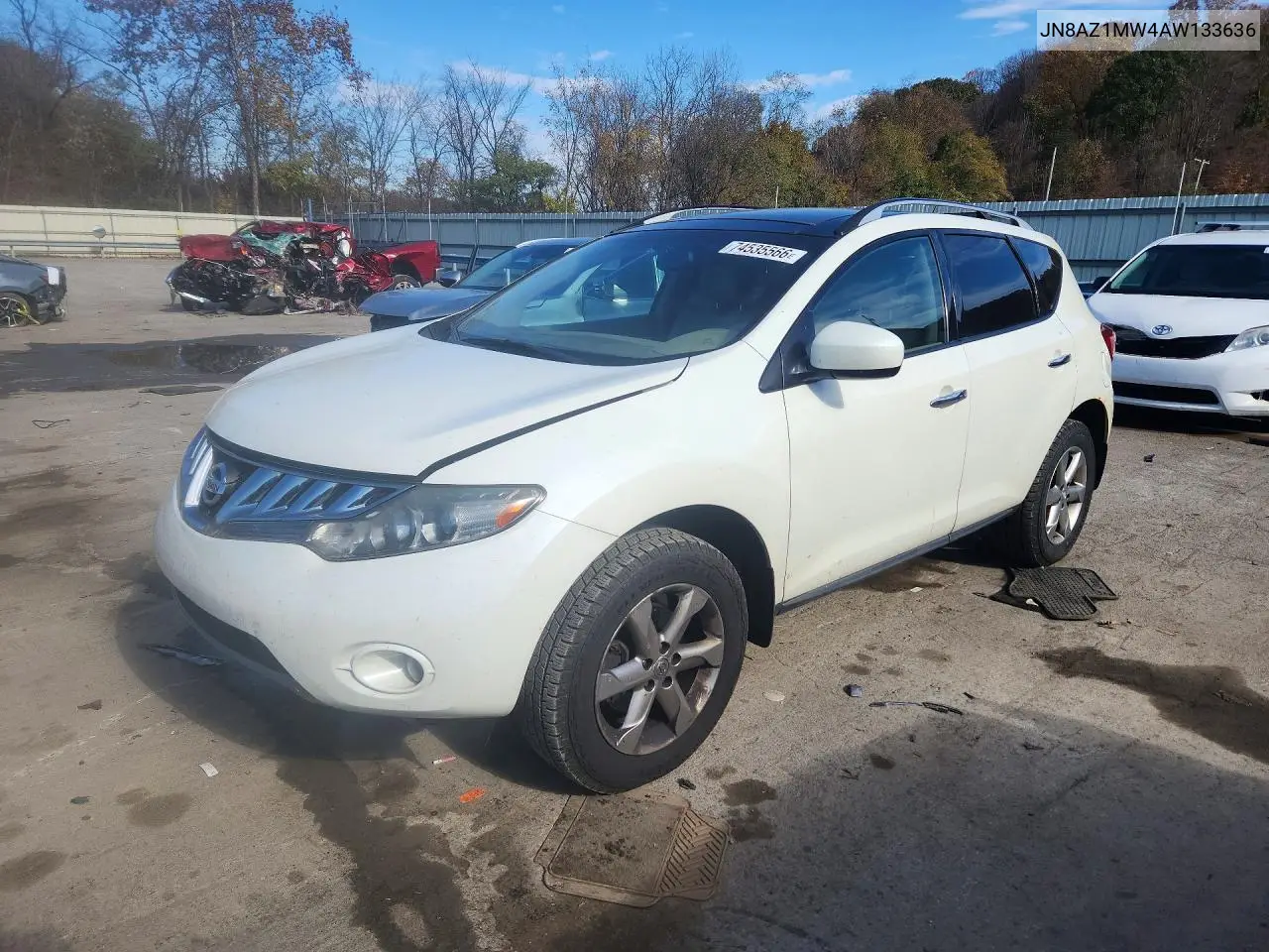 NISSAN MURANO 2010, VIN JN8AZ1MW4AW133636