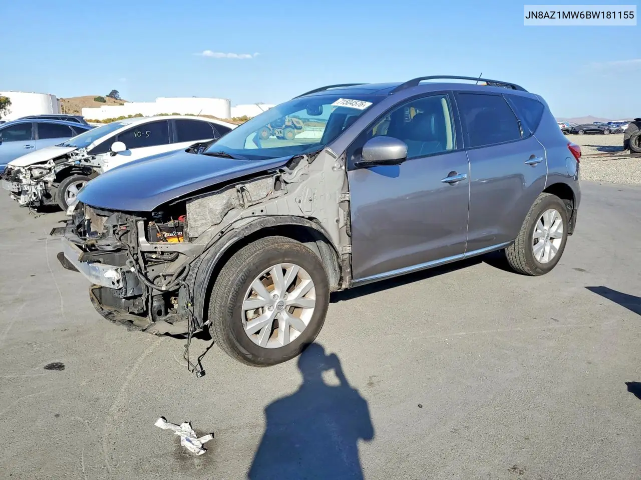 NISSAN MURANO 2011, VIN JN8AZ1MW6BW181155