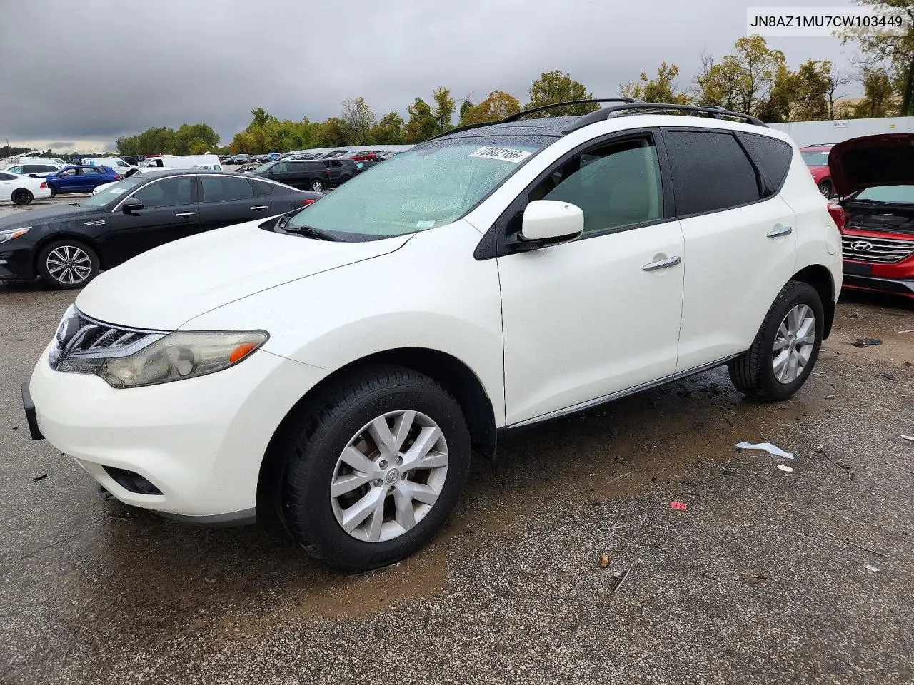 NISSAN MURANO 2012, VIN JN8AZ1MU7CW103449