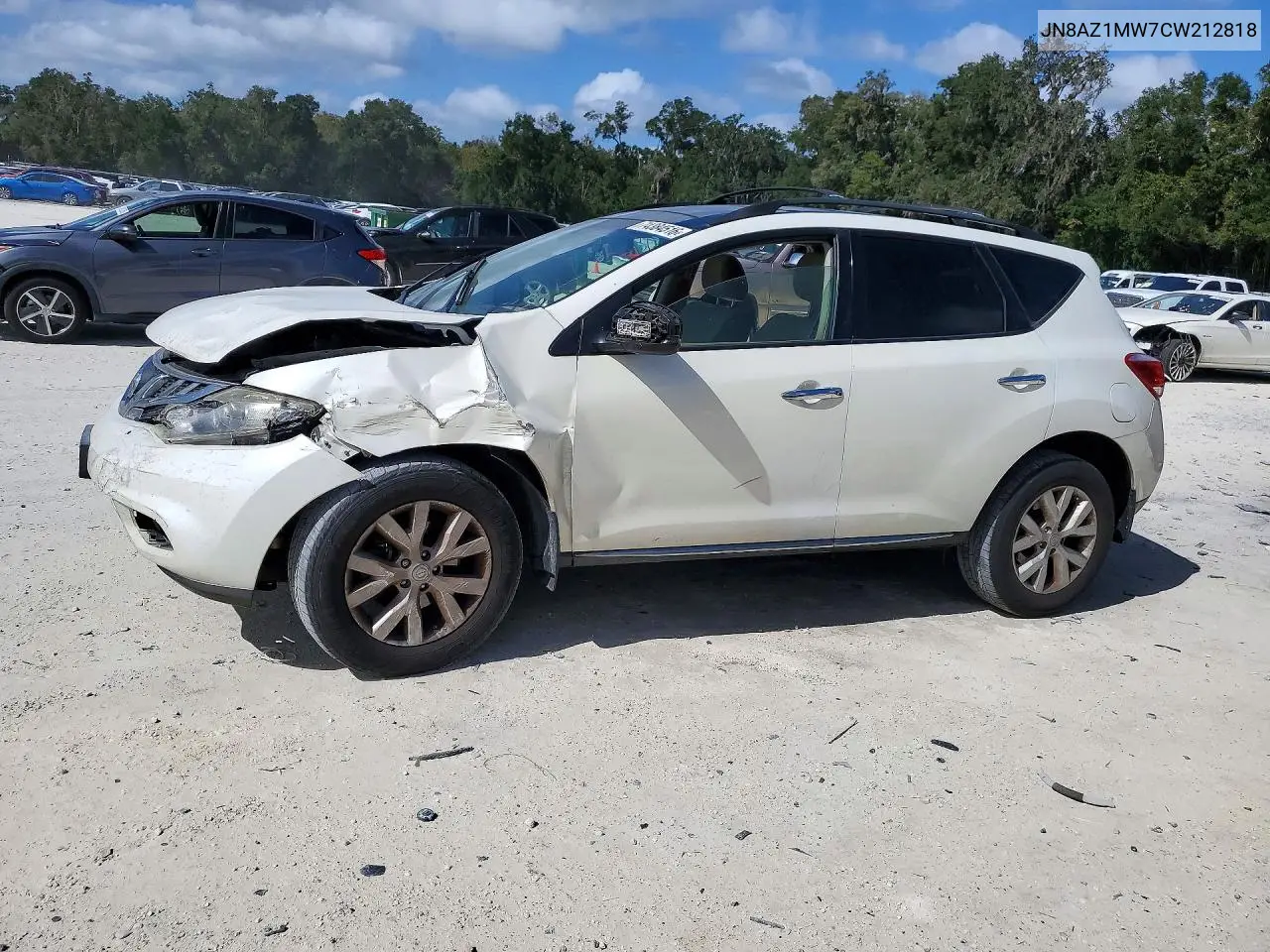 NISSAN MURANO 2012, VIN JN8AZ1MW7CW212818