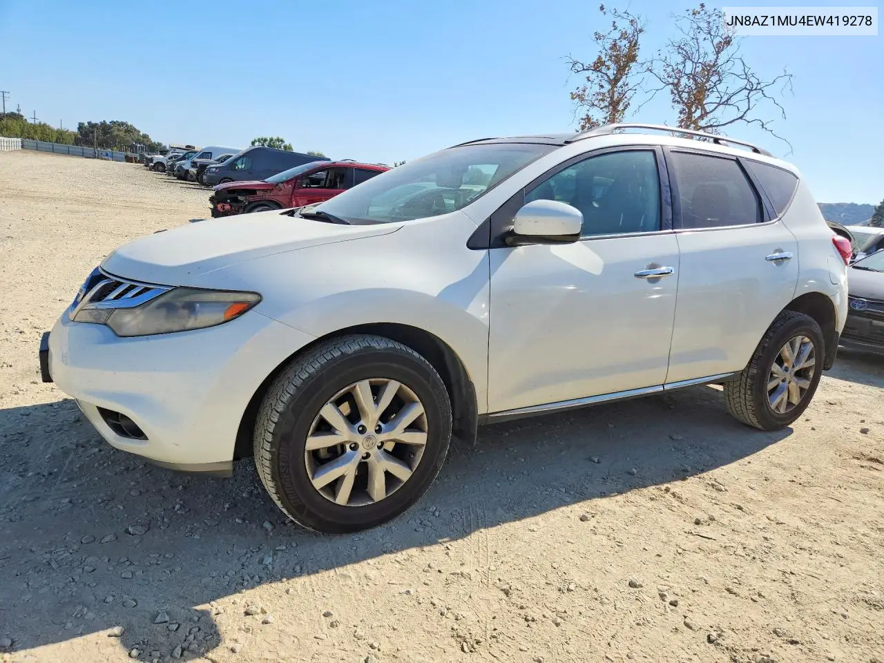 NISSAN MURANO 2014, VIN JN8AZ1MU4EW419278