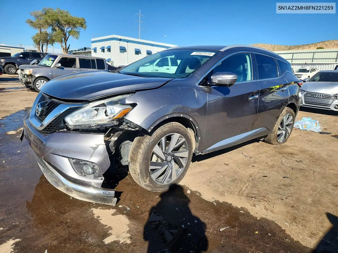NISSAN MURANO 2015, VIN 5N1AZ2MH8FN221259