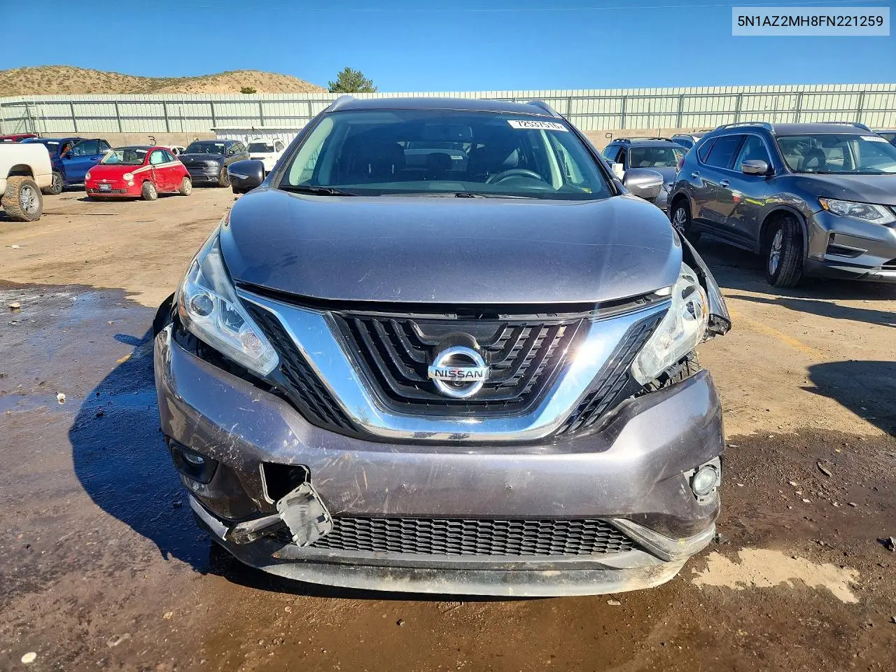 2015 NISSAN MURANO VIN 5N1AZ2MH8FN221259 — фото 5
