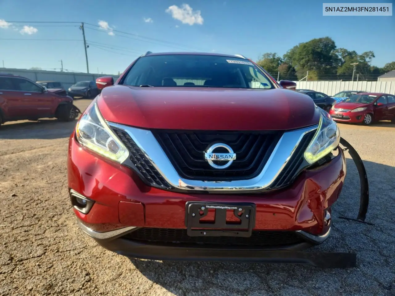 2015 NISSAN MURANO VIN 5N1AZ2MH3FN281451 — фото 5