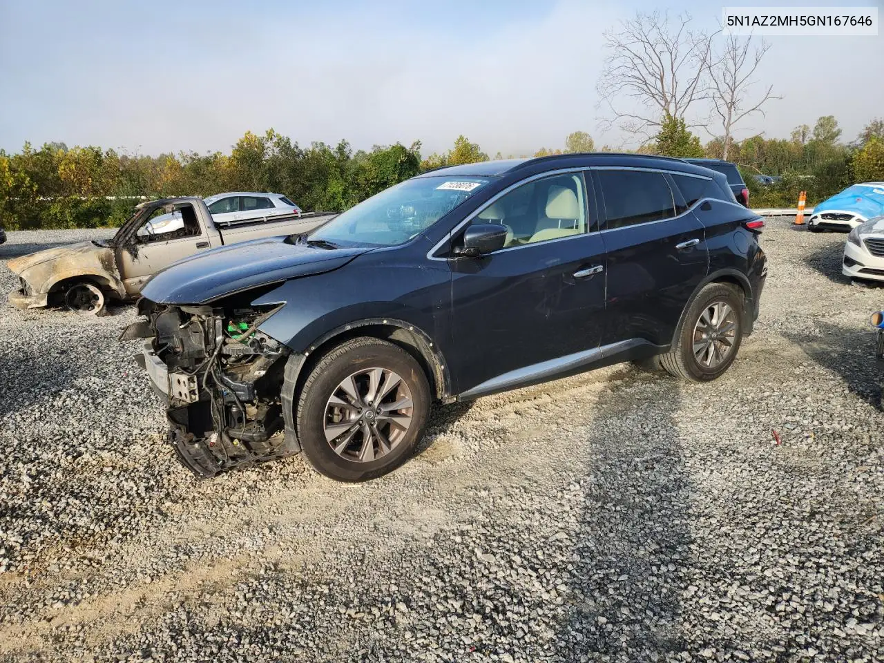 NISSAN MURANO 2016, VIN 5N1AZ2MH5GN167646