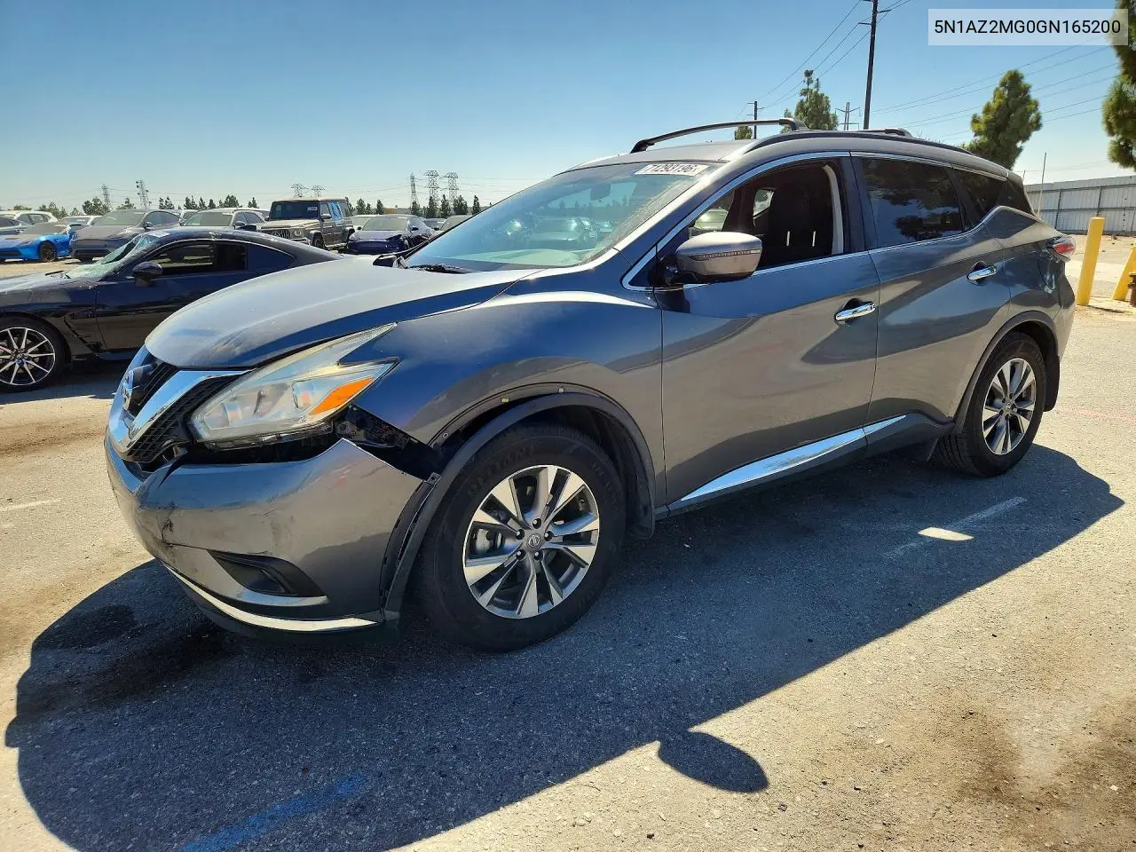 NISSAN MURANO 2016, VIN 5N1AZ2MG0GN165200