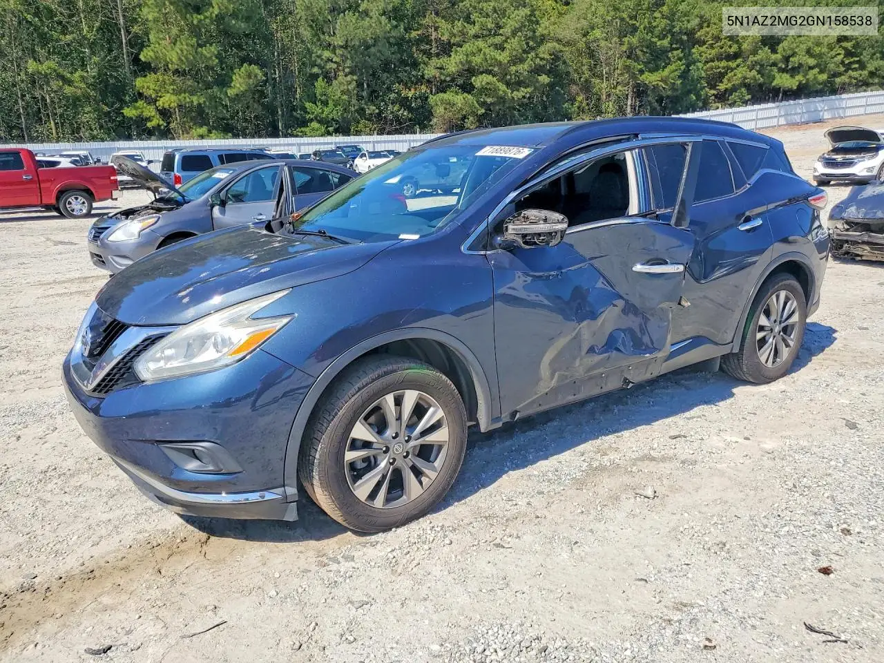 NISSAN MURANO 2016, VIN 5N1AZ2MG2GN158538