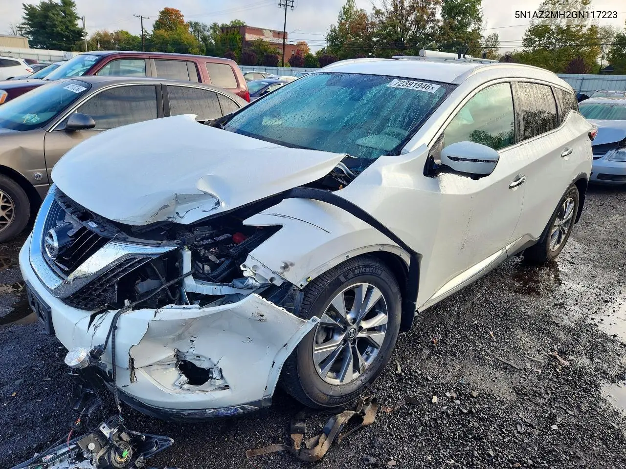 NISSAN MURANO 2016, VIN 5N1AZ2MH2GN117223