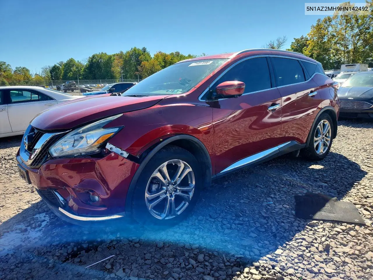 NISSAN MURANO 2017, VIN 5N1AZ2MH9HN142492