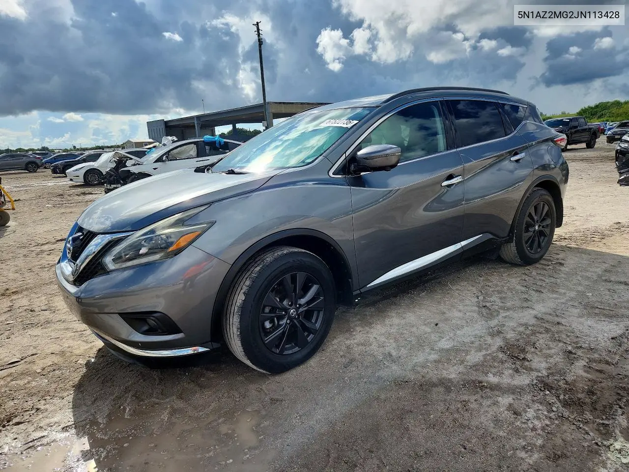 NISSAN MURANO 2018, VIN 5N1AZ2MG2JN113428