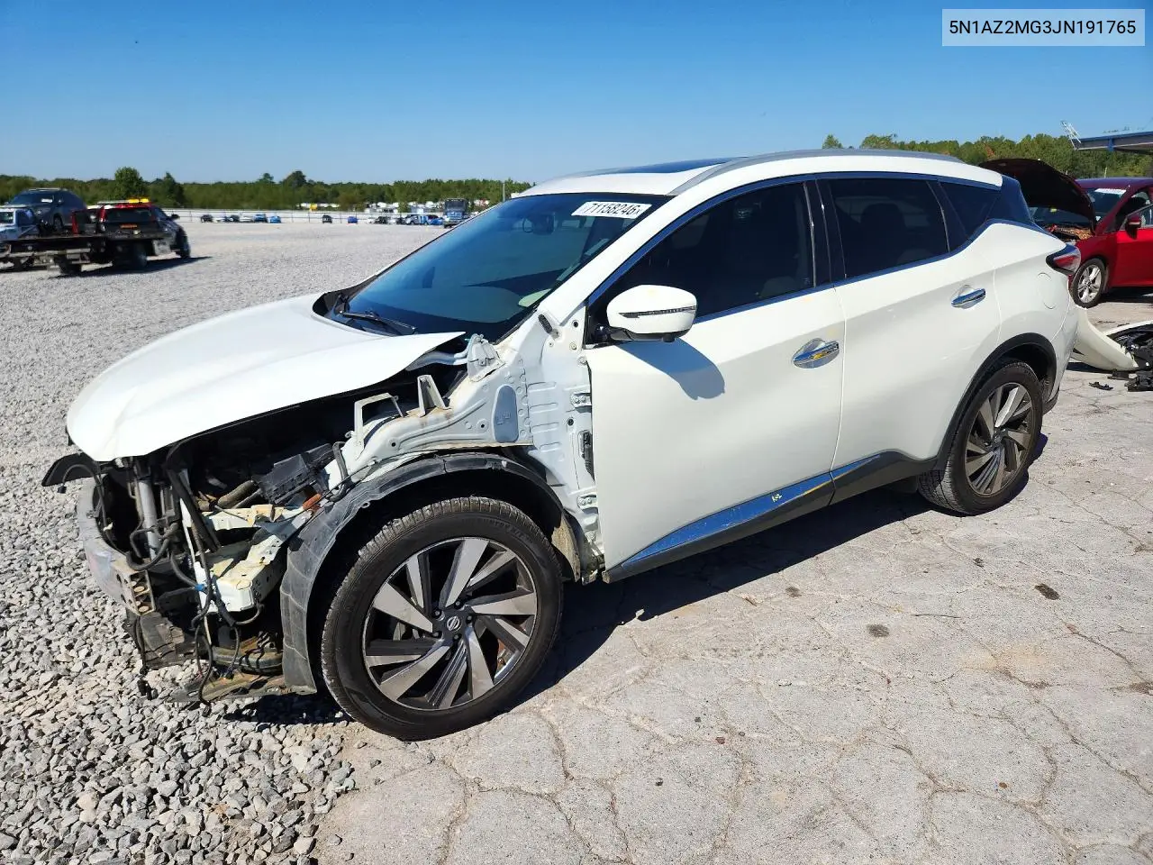 NISSAN MURANO 2018, VIN 5N1AZ2MG3JN191765