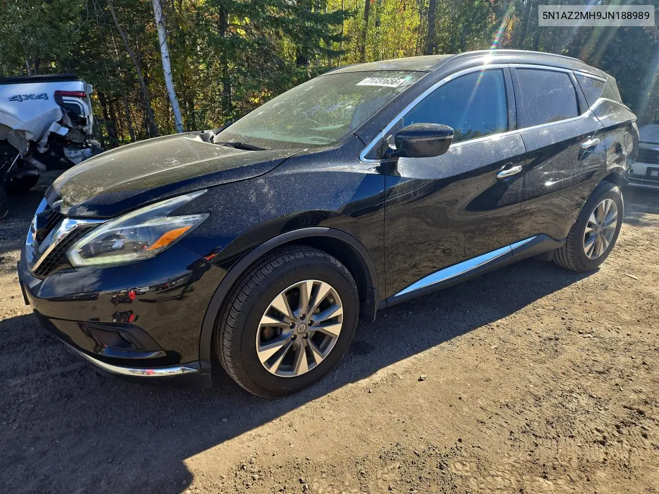 NISSAN MURANO 2018, VIN 5N1AZ2MH9JN188989