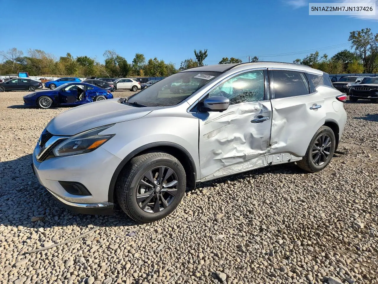 NISSAN MURANO 2018, VIN 5N1AZ2MH7JN137426