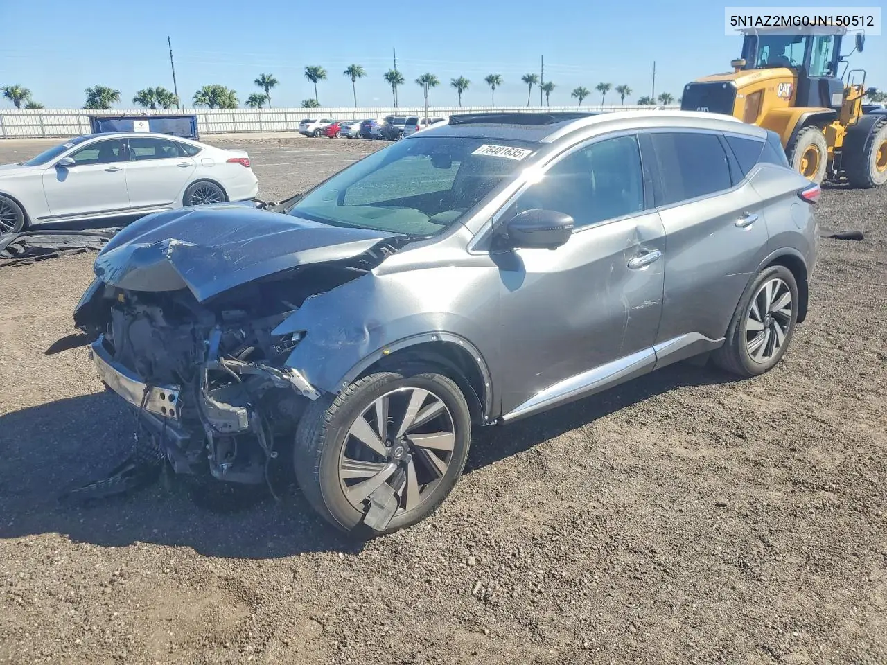 NISSAN MURANO 2018, VIN 5N1AZ2MG0JN150512