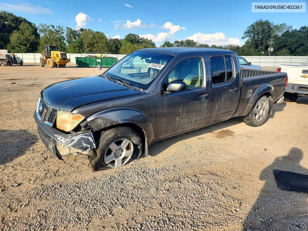 NISSAN NAVARA (FRONTIER) 2008, VIN 1N6AD09U58C402361