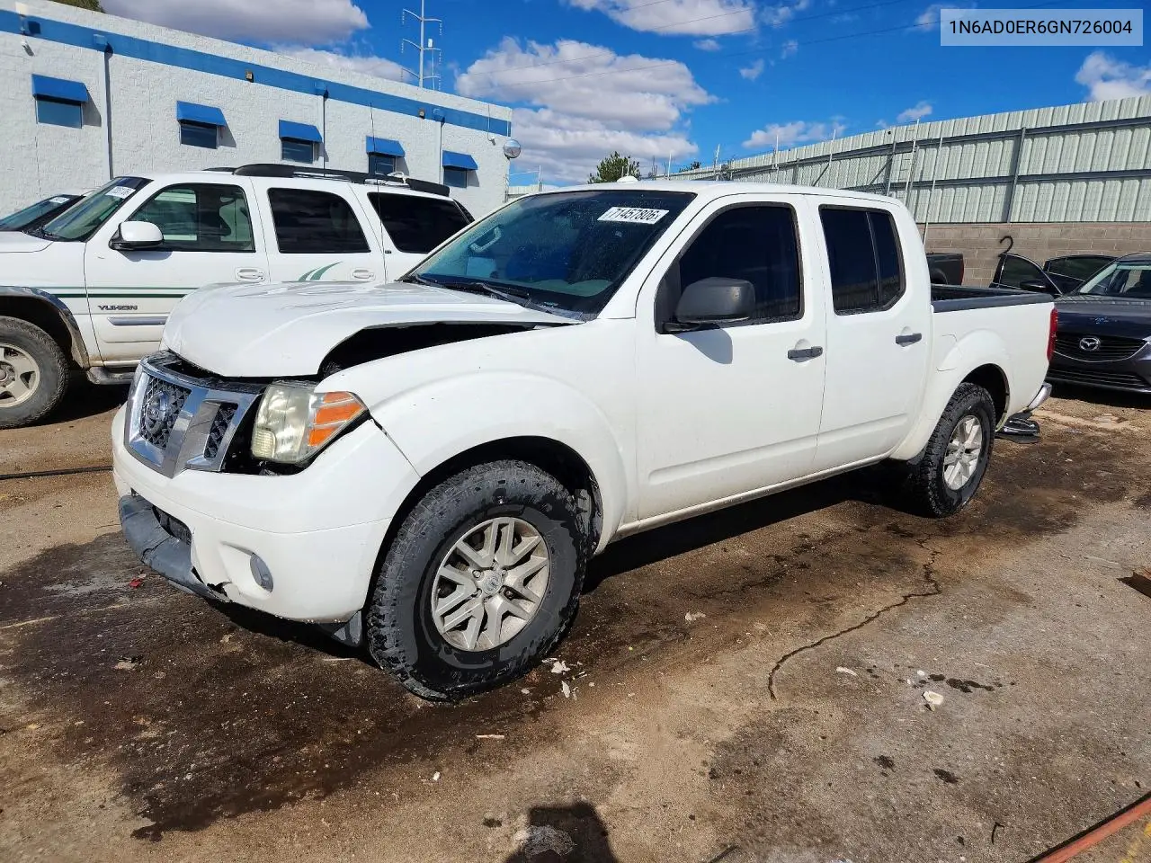 NISSAN NAVARA (FRONTIER) 2016, VIN 1N6AD0ER6GN726004