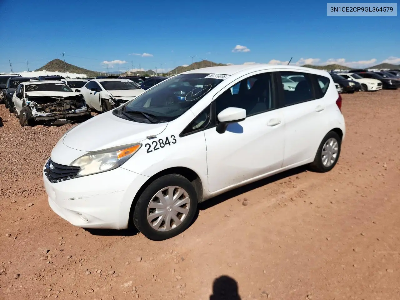 NISSAN NOTE 2016, VIN 3N1CE2CP9GL364579