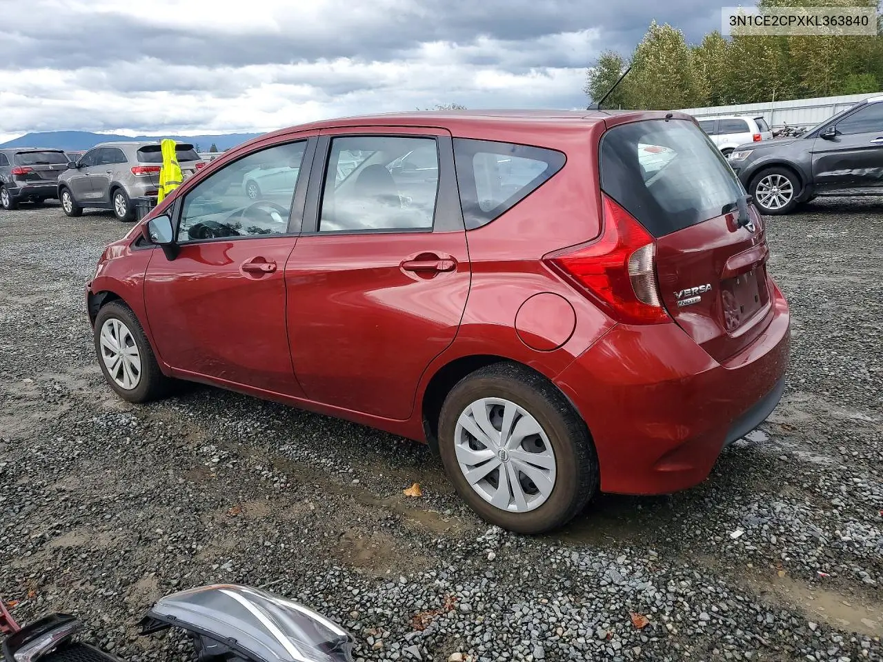 2019 NISSAN NOTE VIN 3N1CE2CPXKL363840 — фото 2