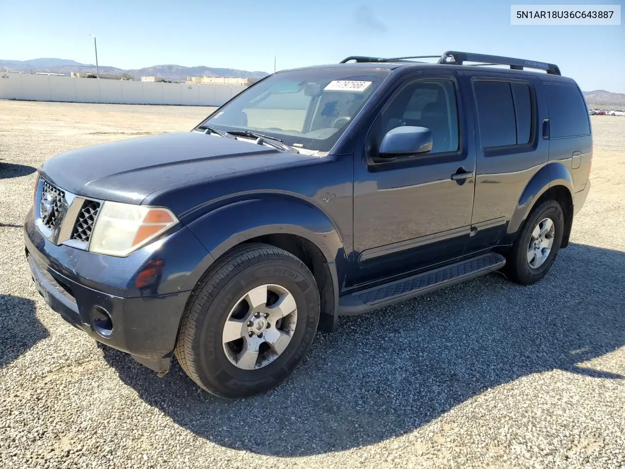 NISSAN PATHFINDER 2006, VIN 5N1AR18U36C643887