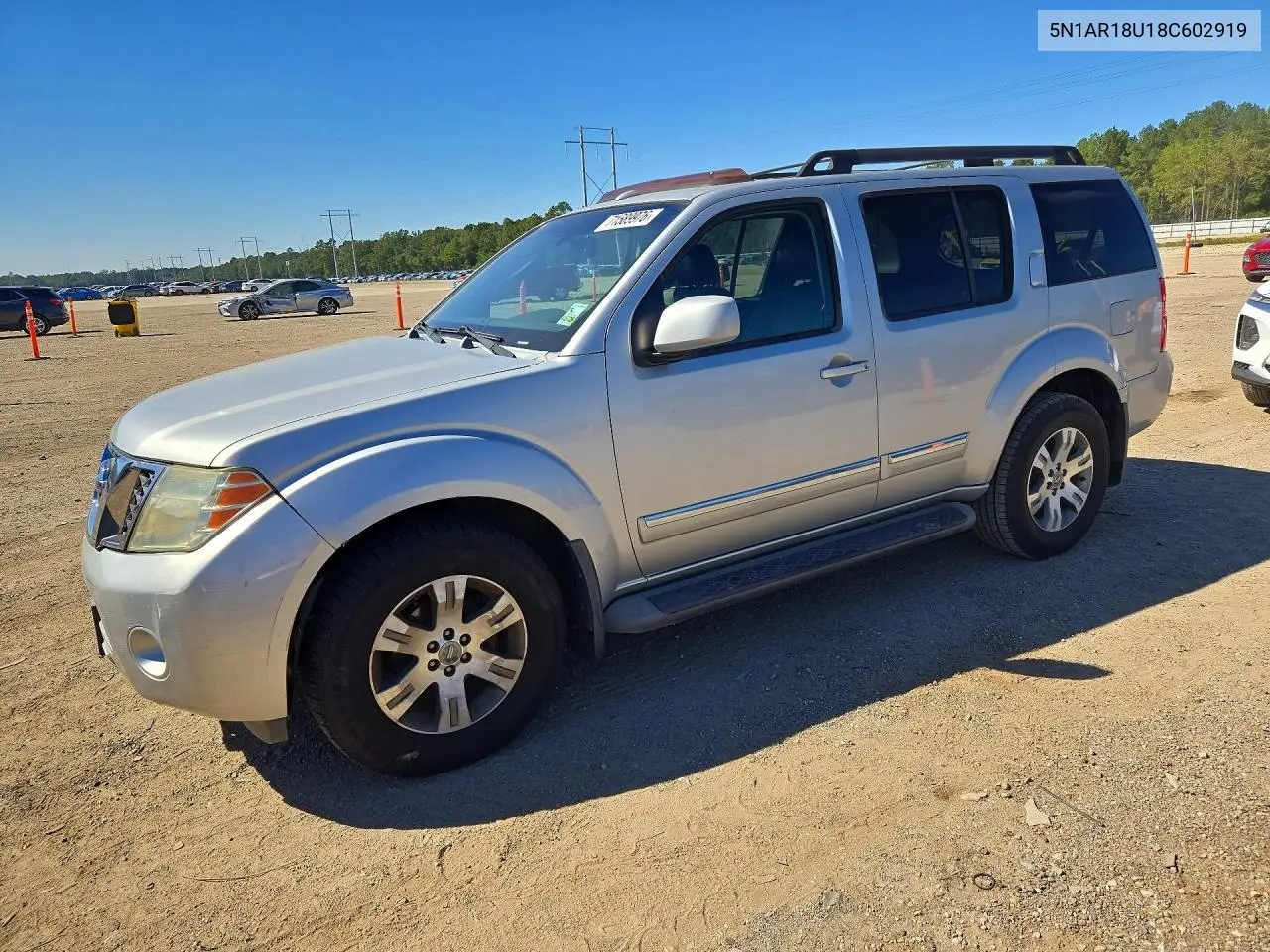 NISSAN PATHFINDER 2008, VIN 5N1AR18U18C602919