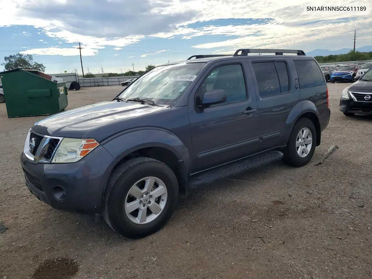 NISSAN PATHFINDER 2012, VIN 5N1AR1NN5CC611189