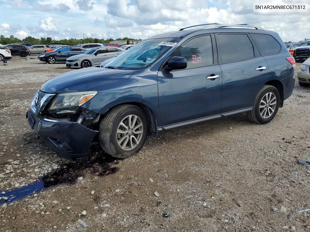 NISSAN PATHFINDER 2014, VIN 5N1AR2MN8EC671512