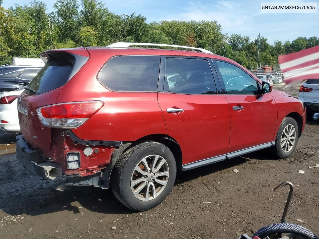 2015 NISSAN PATHFINDER VIN 5N1AR2MMXFC670645 — фото 3