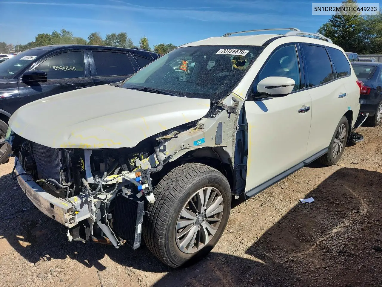 NISSAN PATHFINDER 2017, VIN 5N1DR2MN2HC649233