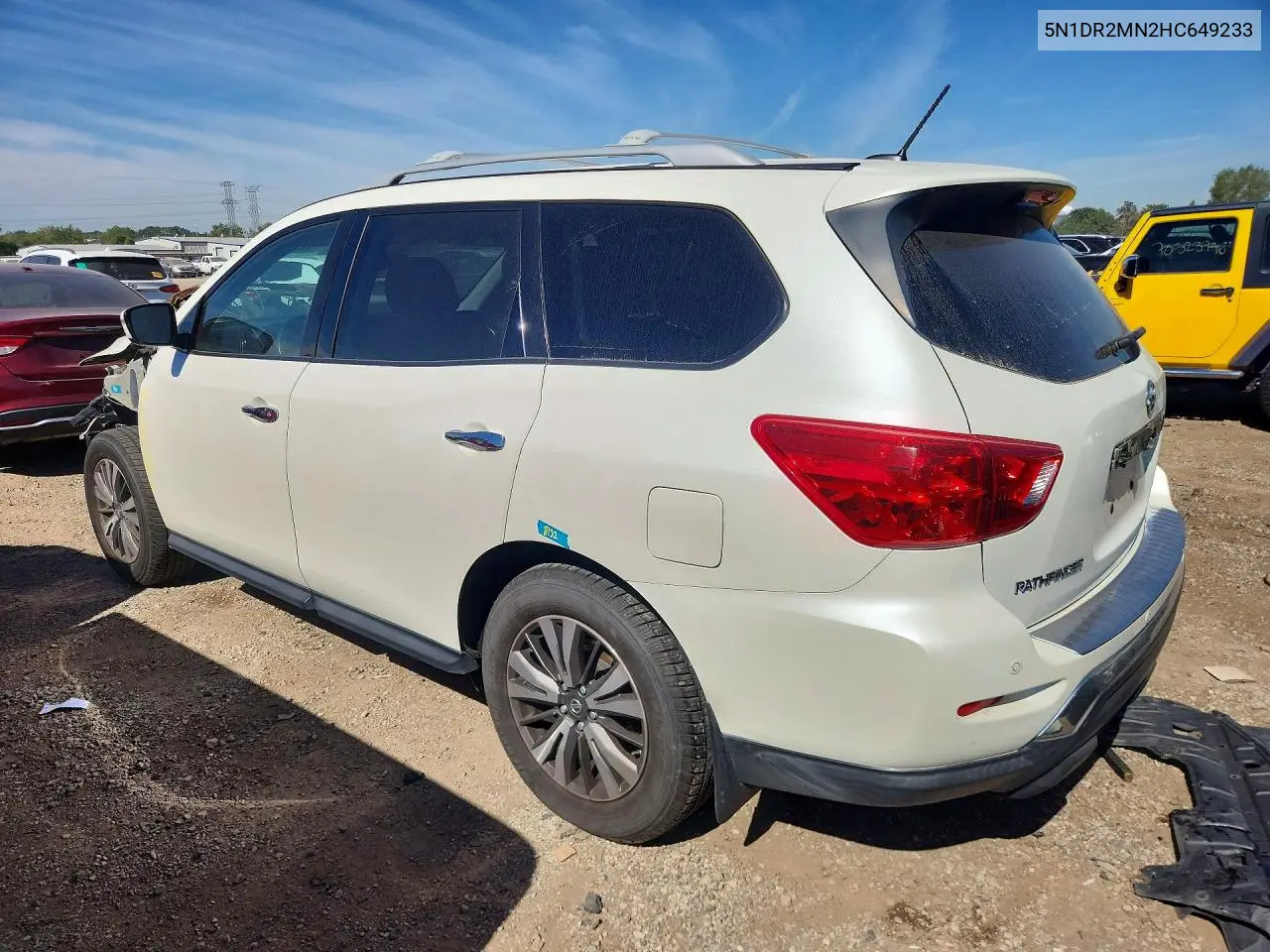 2017 NISSAN PATHFINDER VIN 5N1DR2MN2HC649233 — фото 2