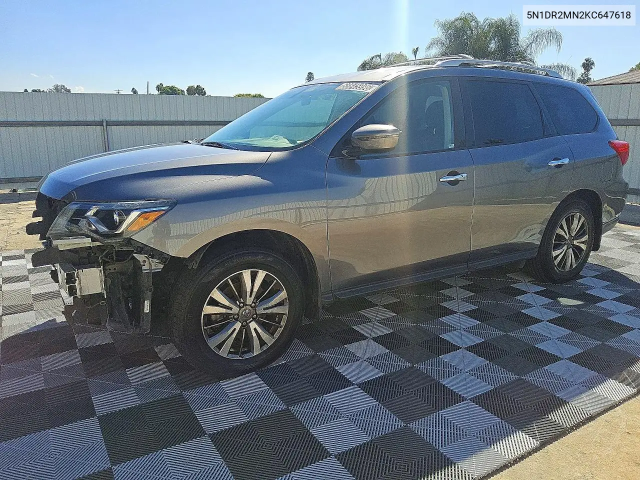 NISSAN PATHFINDER 2019, VIN 5N1DR2MN2KC647618