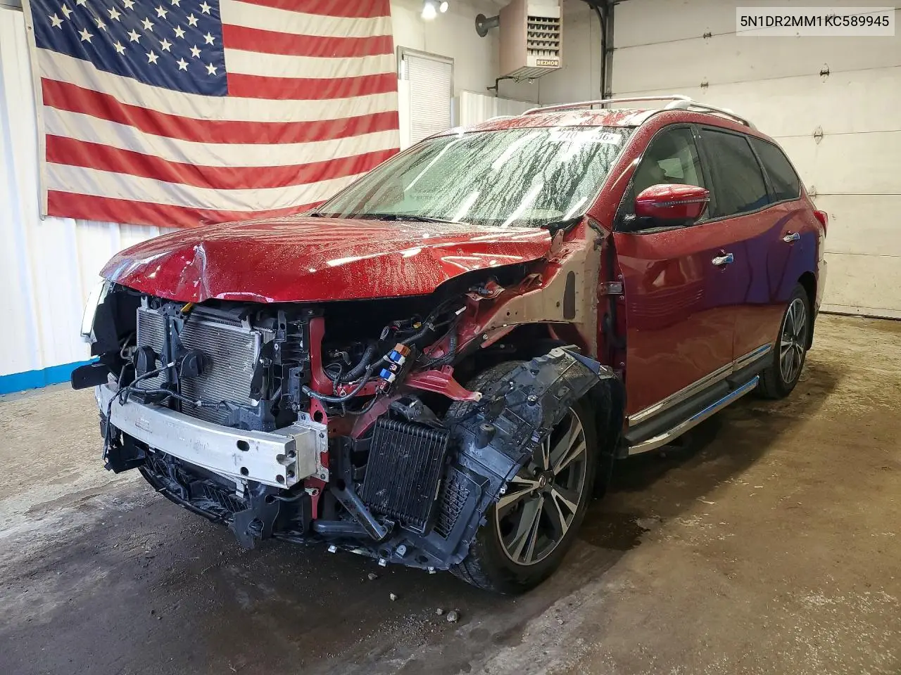 NISSAN PATHFINDER 2019, VIN 5N1DR2MM1KC589945