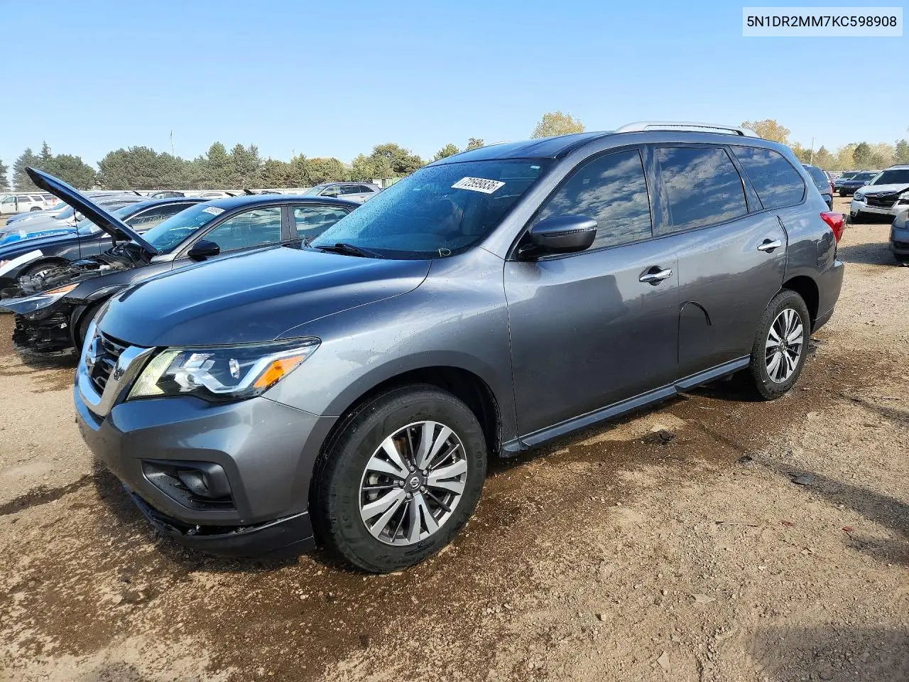 NISSAN PATHFINDER 2019, VIN 5N1DR2MM7KC598908