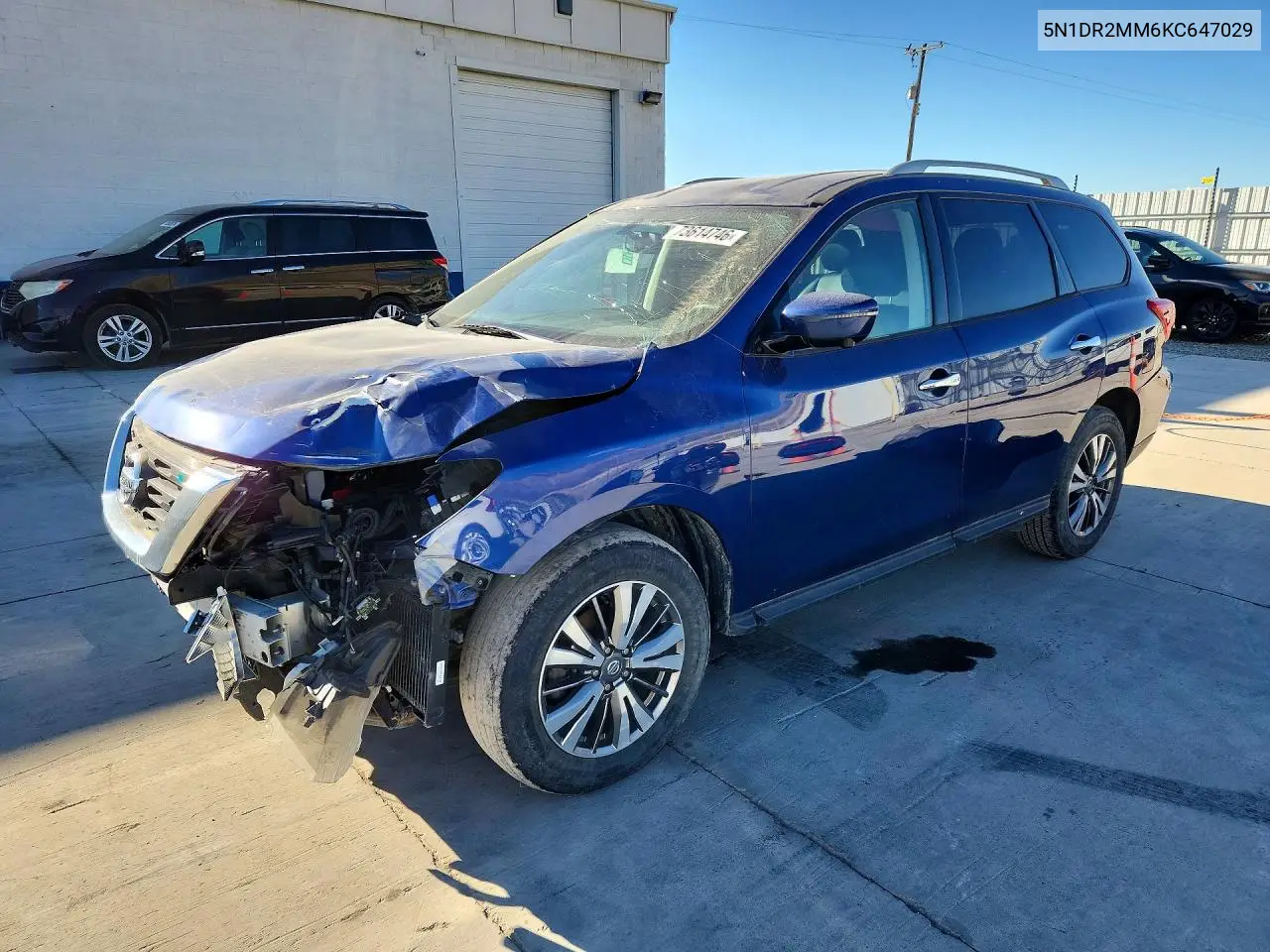 NISSAN PATHFINDER 2019, VIN 5N1DR2MM6KC647029