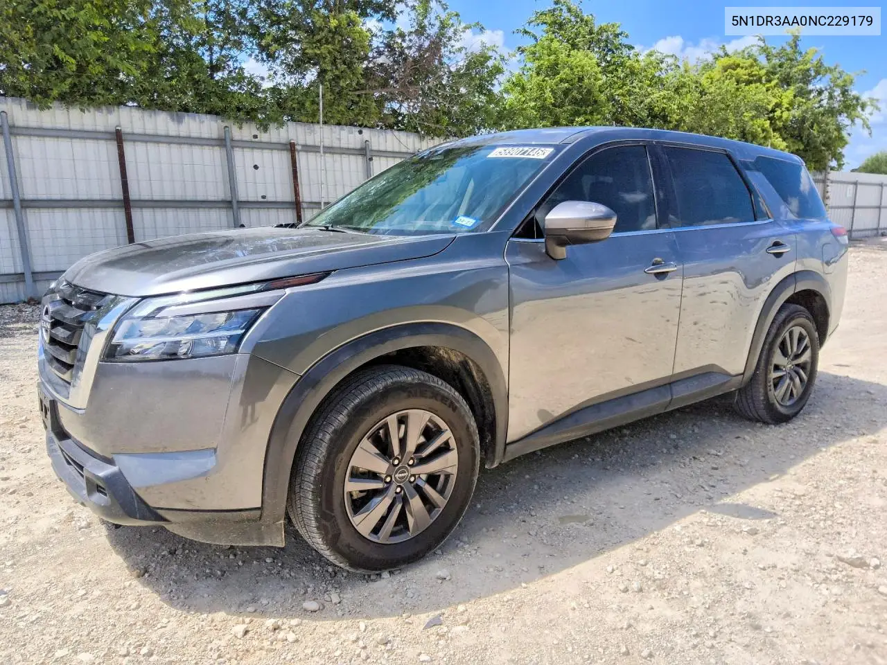 NISSAN PATHFINDER 2022, VIN 5N1DR3AA0NC229179