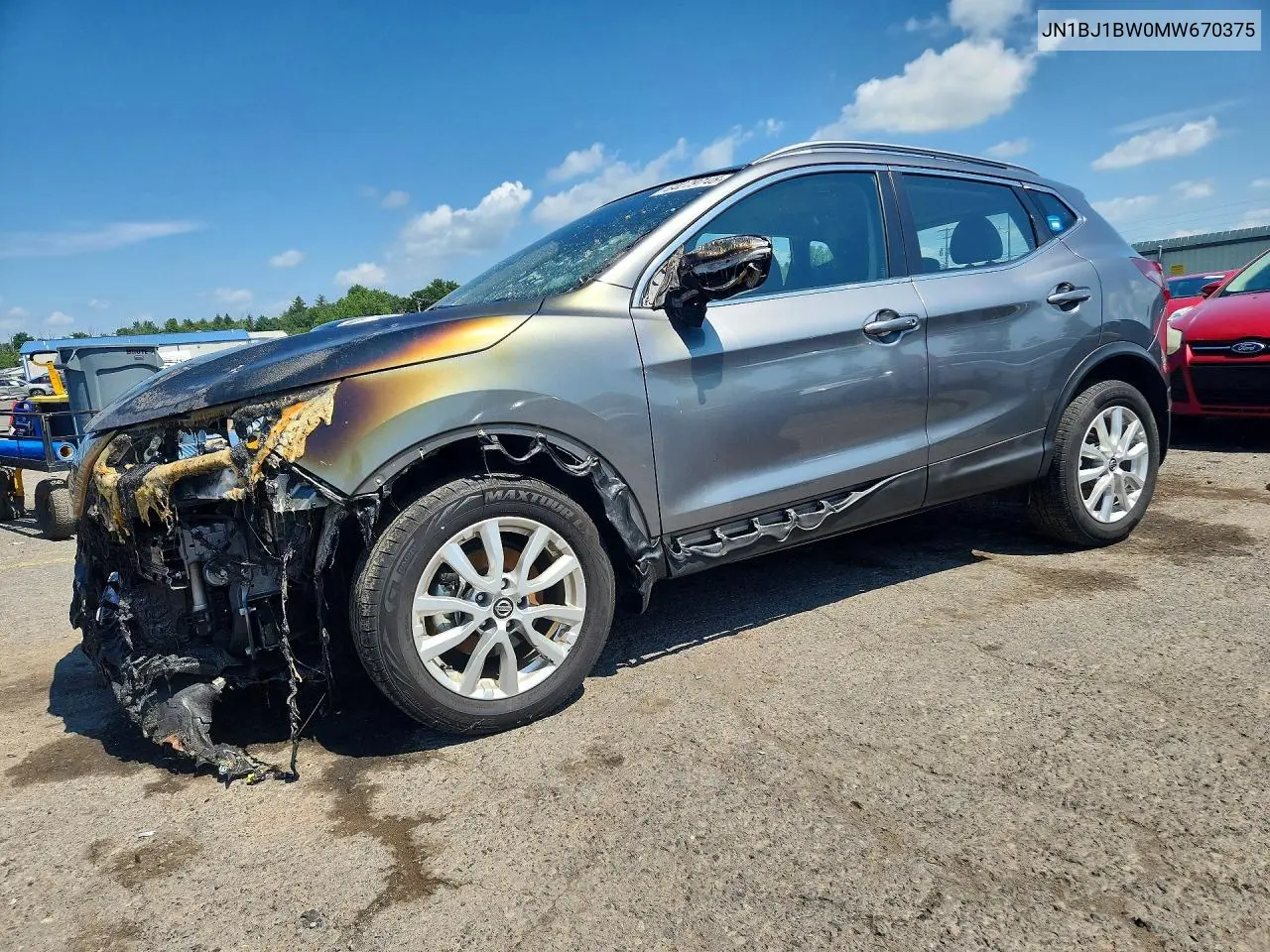 NISSAN QASHQAI 2021, VIN JN1BJ1BW0MW670375