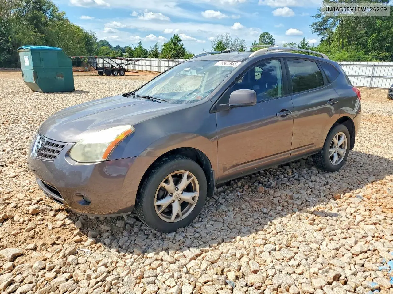 NISSAN ROGUE 2008, VIN JN8AS58V18W126229
