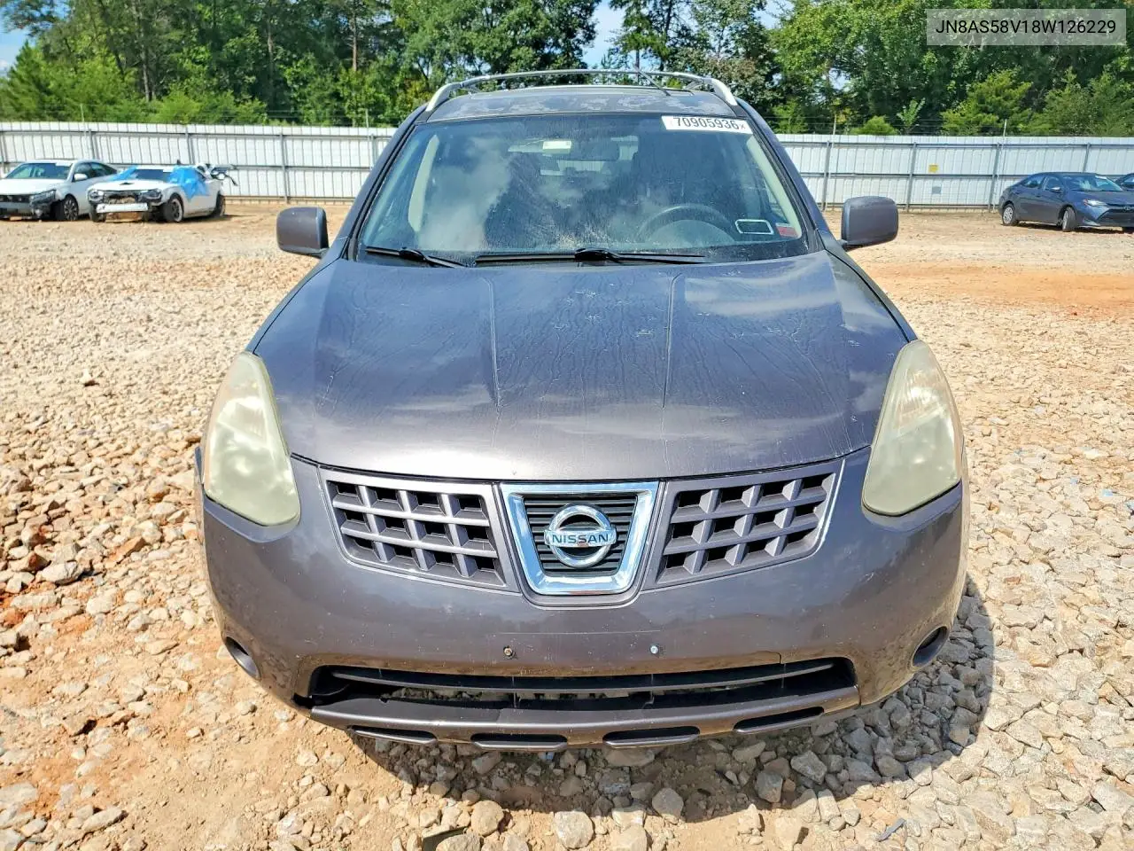 2008 NISSAN ROGUE VIN JN8AS58V18W126229 — фото 5