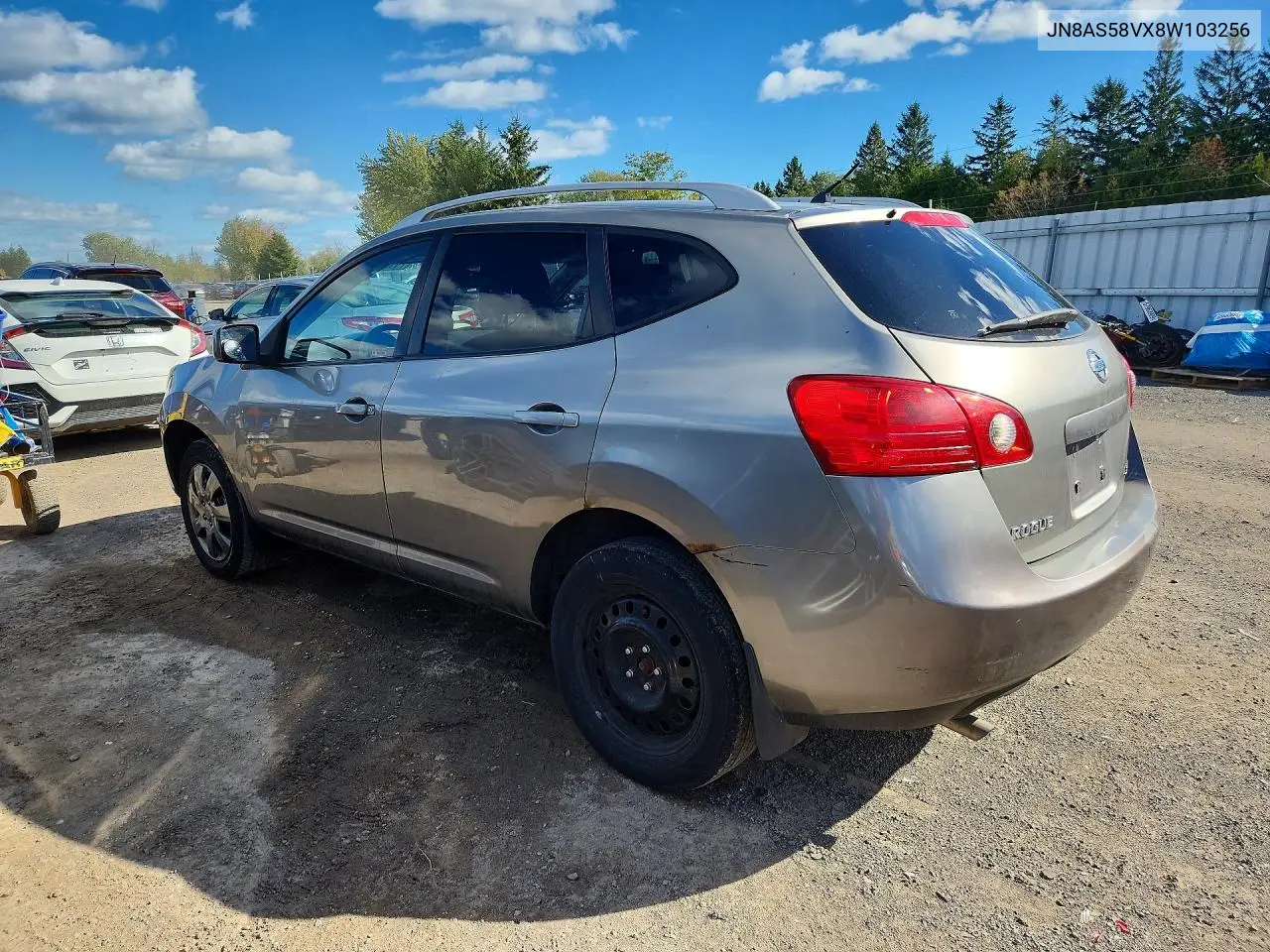 2008 NISSAN ROGUE VIN JN8AS58VX8W103256 — фото 2